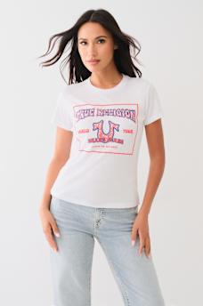 CRYSTAL RETRO HORSESHOE CREW TEE, image 4