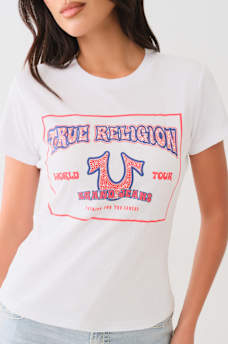 CRYSTAL RETRO HORSESHOE CREW TEE, image 1