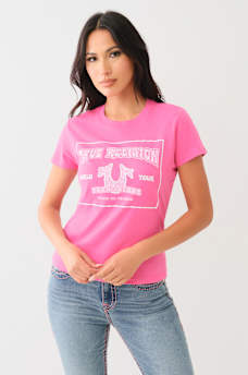 CRYSTAL RETRO HORSESHOE CREW TEE, image 2