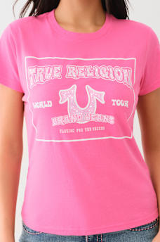 CRYSTAL RETRO HORSESHOE CREW TEE, image 1