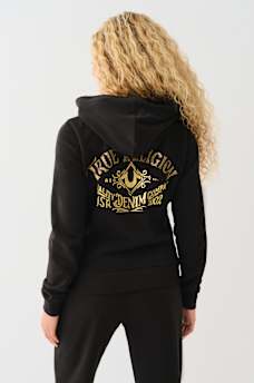 CRYSTAL METALLIC ZIP HOODIE, image 5