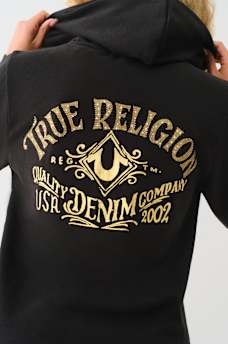CRYSTAL METALLIC ZIP HOODIE, image 1