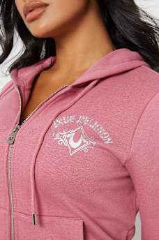CRYSTAL METALLIC ZIP HOODIE, image 2