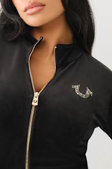 CRYSTAL HORSESHOE VELOUR TRACK JACKET, image 2