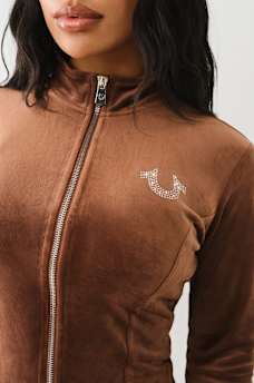 CRYSTAL HORSESHOE VELOUR TRACK JACKET, image 2