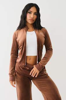 CRYSTAL HORSESHOE VELOUR TRACK JACKET, image 3