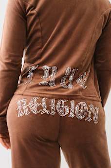 CRYSTAL HORSESHOE VELOUR TRACK JACKET, image 1