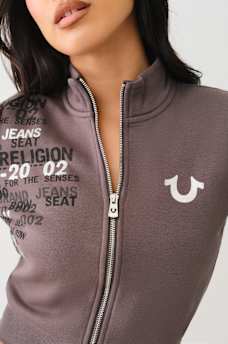 HORSESHOE LOGO CROP ZIP TRACK JACKET, image 2