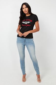 CRYSTAL ARCHED LOGO WING TEE, image 2