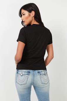 CRYSTAL ARCHED LOGO WING TEE, image 3