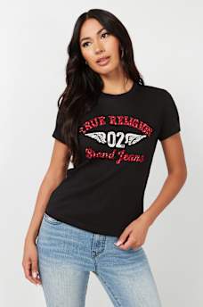 CRYSTAL ARCHED LOGO WING TEE, image 4