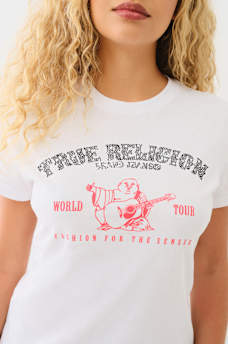 CRYSTAL ARCHED LOGO SLIM TEE, image 1