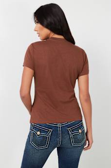 CRYSTAL ARCHED LOGO SLIM TEE, image 4