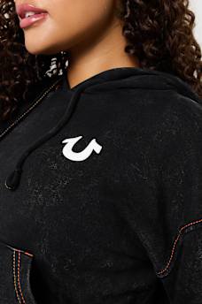 VINTAGE WASH LOGO CROP HOODIE , image 4