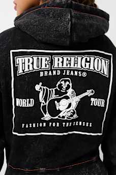 VINTAGE WASH LOGO CROP HOODIE , image 1