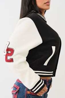 FLEECE PATCH VARSITY JACKET, image 5