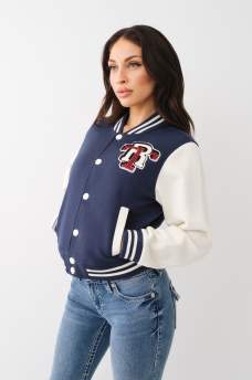 FLEECE PATCH VARSITY JACKET, image 3
