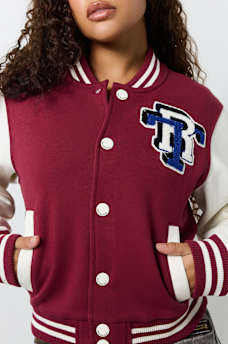 FLEECE PATCH VARSITY JACKET, image 2