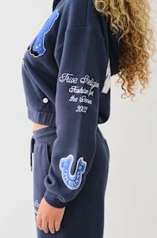 CRYSTAL PATCH ZIP VARSITY HOODIE, image 4