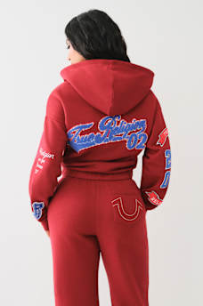 CRYSTAL PATCH ZIP VARSITY HOODIE, image 7
