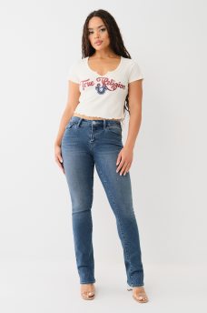 CAMISETA PEQUE&Ntilde;A CON CUELLO EN V CON HENDIDURA Y DOBLADILLO FRUNCIDO, image 4
