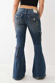 BIG T LOW RISE CARGO FLARE JEAN , image 4