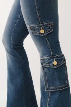 BIG T LOW RISE CARGO FLARE JEAN , image 5