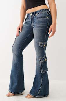 BIG T LOW RISE CARGO FLARE JEAN , image 1