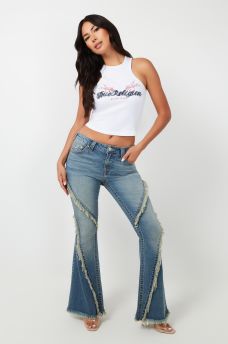 JOEY DISTRESSED FRAYED FLARE JEAN, image 2