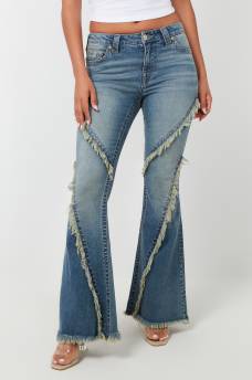 JOEY DISTRESSED FRAYED FLARE JEAN, image 1