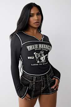 BUDDHA JERSEY MESH V NOTCH TOP, image 2