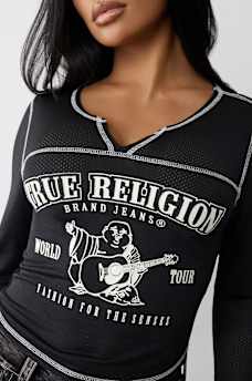 BUDDHA JERSEY MESH V NOTCH TOP, image 1