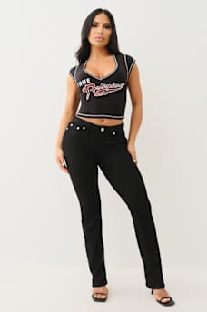 RUCHED CAP SLEEVE LOGO BABY TEE, image 2