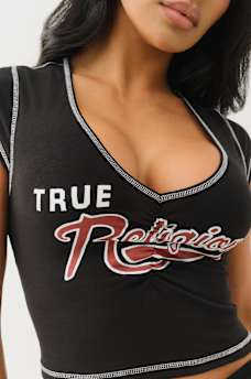 RUCHED CAP SLEEVE LOGO BABY TEE, image 5