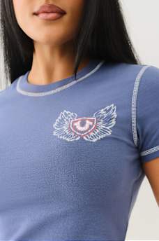 FLATLOCK WINGED CRYSTAL LOGO BABY TEE, image 5