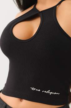 SEAMLESS HALTER KEYHOLE TANK, image 2
