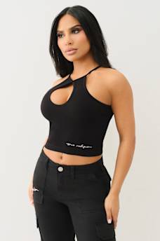 SEAMLESS HALTER KEYHOLE TANK, image 4