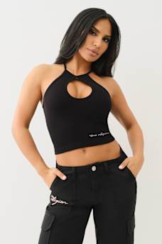 SEAMLESS HALTER KEYHOLE TANK, image 1