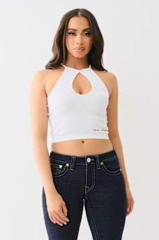 SEAMLESS HALTER KEYHOLE TANK, image 2