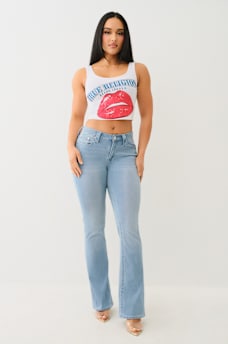 CRYSTAL LIPS RAW HEM CROP TANK, image 3