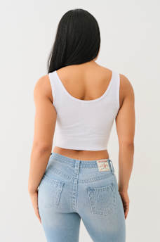 CRYSTAL LIPS RAW HEM CROP TANK, image 5