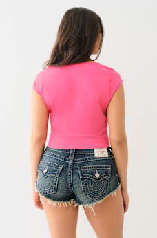 LACE LOGO SCOOP NECK BABY TEE, image 5