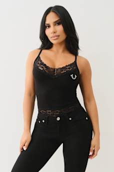 LACE CRYSTAL HORSESHOE CAMI, image 2
