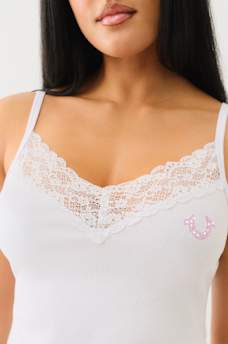 LACE CRYSTAL HORSESHOE CAMI, image 2