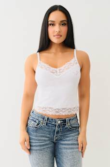 LACE CRYSTAL HORSESHOE CAMI, image 1