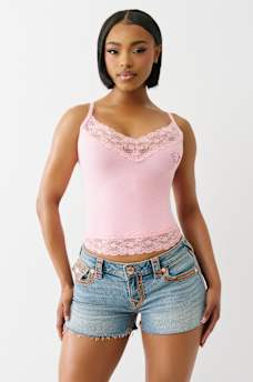 LACE CRYSTAL HORSESHOE CAMI, image 2