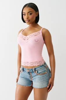LACE CRYSTAL HORSESHOE CAMI, image 4