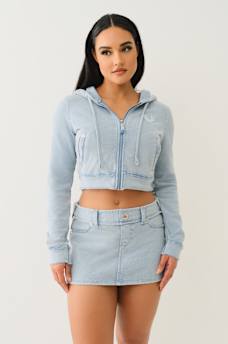 RAW EDGE BIG T SHRUNKEN ZIP HOODIE, image 3
