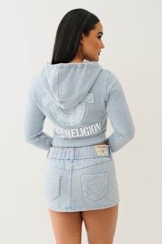 RAW EDGE BIG T SHRUNKEN ZIP HOODIE, image 6