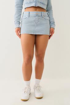 WASHED RAW EDGE BIG T MINI SKIRT, image 3